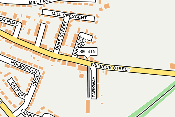 S80 4TN map - OS OpenMap – Local (Ordnance Survey)