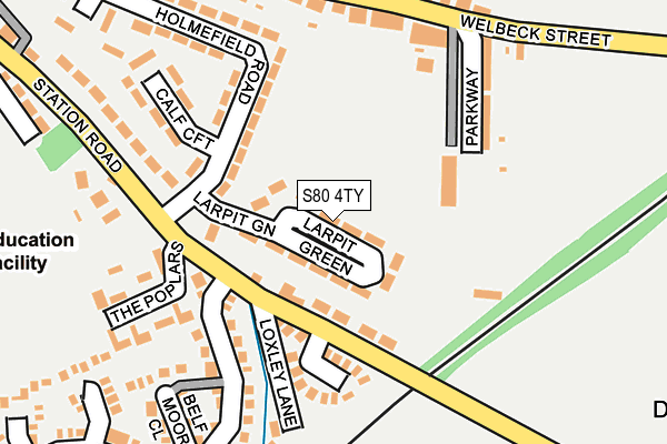 S80 4TY map - OS OpenMap – Local (Ordnance Survey)