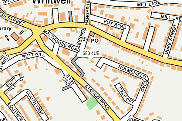 S80 4UB map - OS OpenMap – Local (Ordnance Survey)