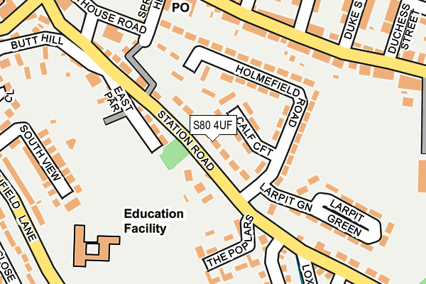 S80 4UF map - OS OpenMap – Local (Ordnance Survey)
