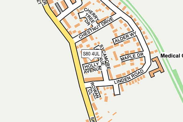 S80 4UL map - OS OpenMap – Local (Ordnance Survey)