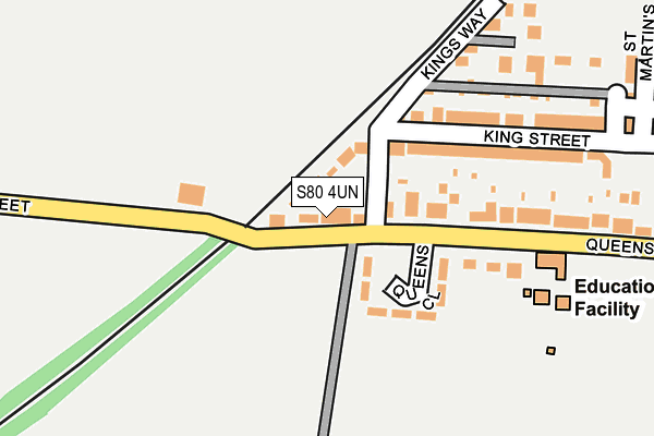 S80 4UN map - OS OpenMap – Local (Ordnance Survey)