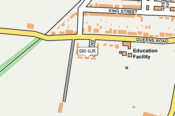 S80 4UR map - OS OpenMap – Local (Ordnance Survey)