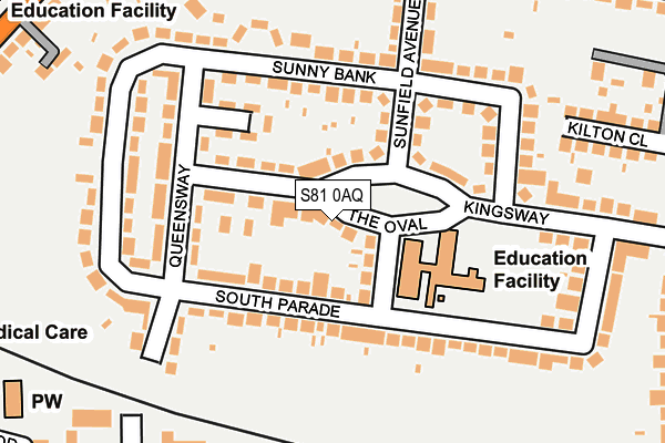 S81 0AQ map - OS OpenMap – Local (Ordnance Survey)