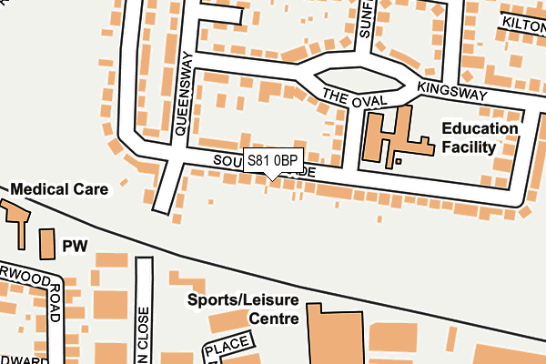 S81 0BP map - OS OpenMap – Local (Ordnance Survey)