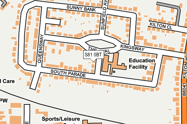 S81 0BT map - OS OpenMap – Local (Ordnance Survey)