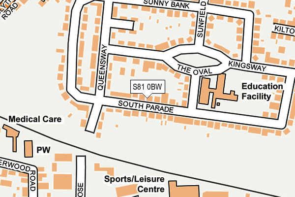 S81 0BW map - OS OpenMap – Local (Ordnance Survey)