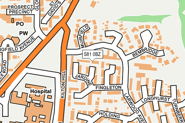 S81 0BZ map - OS OpenMap – Local (Ordnance Survey)