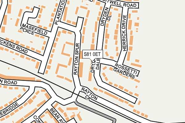S81 0ET map - OS OpenMap – Local (Ordnance Survey)