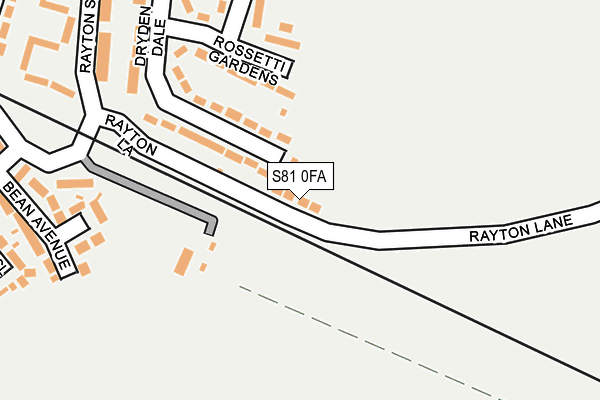 S81 0FA map - OS OpenMap – Local (Ordnance Survey)