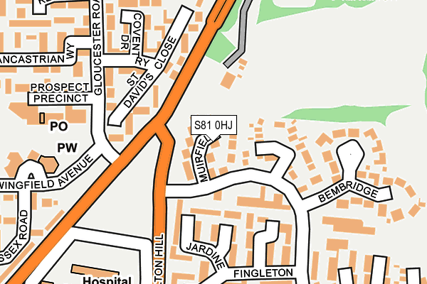 S81 0HJ map - OS OpenMap – Local (Ordnance Survey)