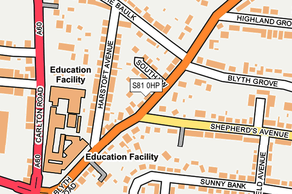 S81 0HP map - OS OpenMap – Local (Ordnance Survey)