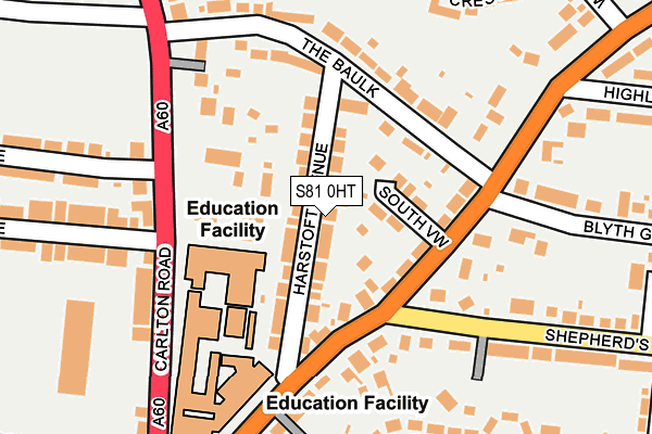 S81 0HT map - OS OpenMap – Local (Ordnance Survey)