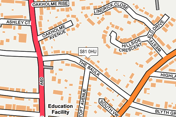 S81 0HU map - OS OpenMap – Local (Ordnance Survey)