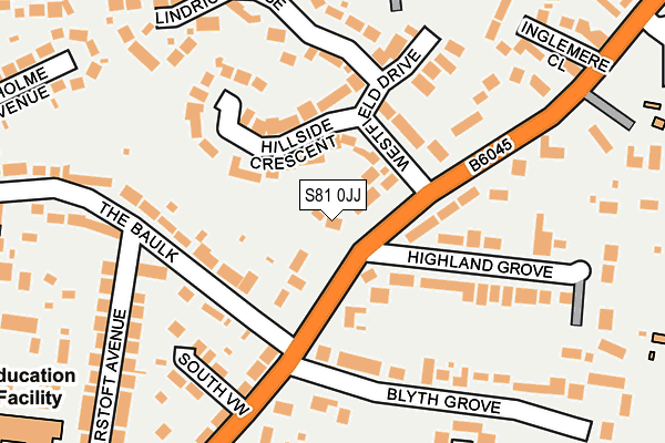 S81 0JJ map - OS OpenMap – Local (Ordnance Survey)