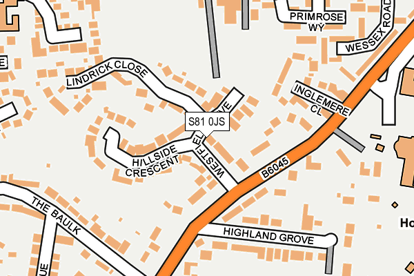 S81 0JS map - OS OpenMap – Local (Ordnance Survey)