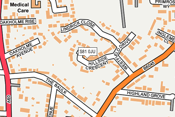 S81 0JU map - OS OpenMap – Local (Ordnance Survey)