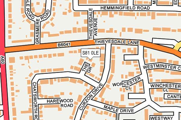 S81 0LE map - OS OpenMap – Local (Ordnance Survey)