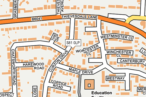 S81 0LP map - OS OpenMap – Local (Ordnance Survey)