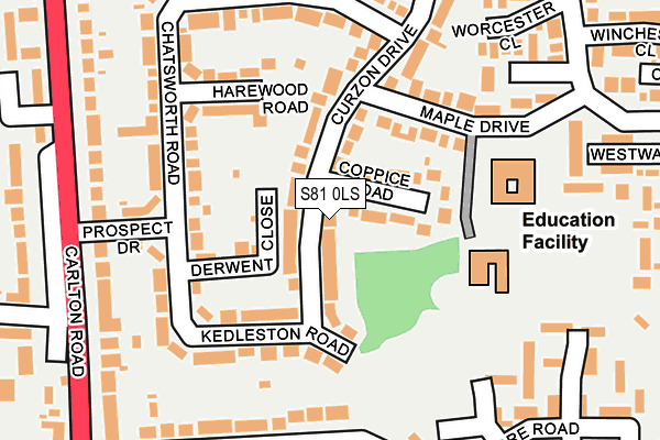 S81 0LS map - OS OpenMap – Local (Ordnance Survey)