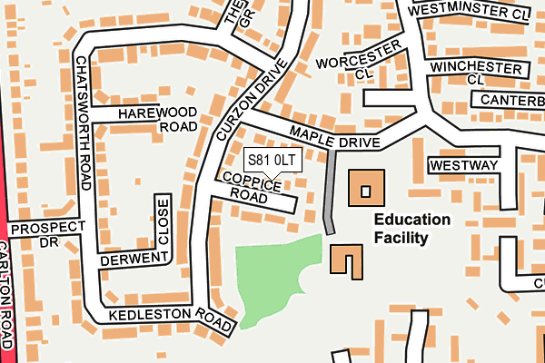 S81 0LT map - OS OpenMap – Local (Ordnance Survey)