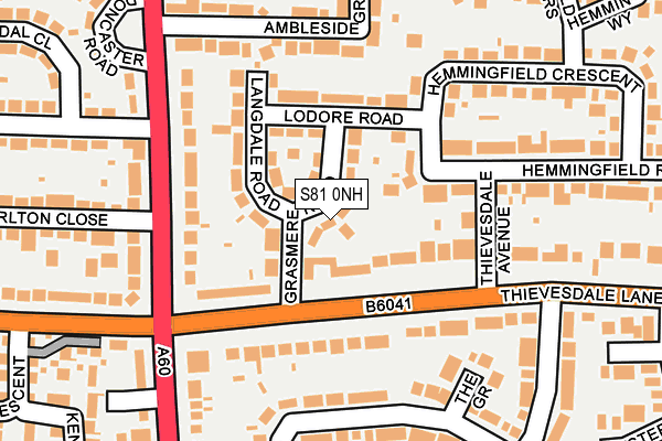 S81 0NH map - OS OpenMap – Local (Ordnance Survey)