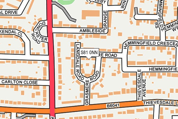 S81 0NN map - OS OpenMap – Local (Ordnance Survey)