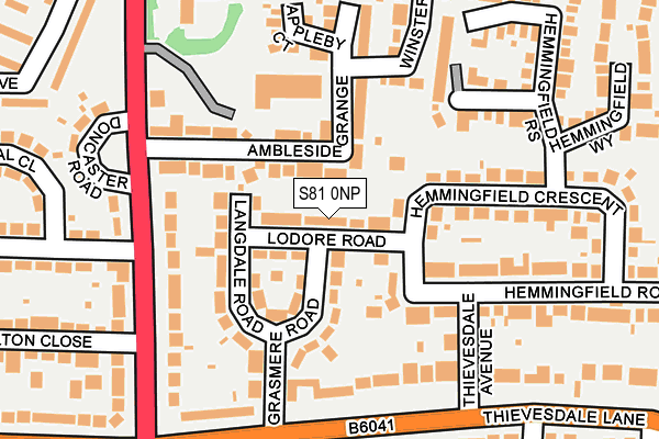 S81 0NP map - OS OpenMap – Local (Ordnance Survey)