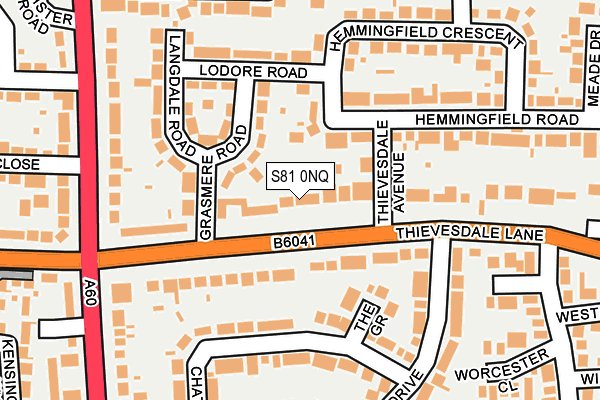 S81 0NQ map - OS OpenMap – Local (Ordnance Survey)