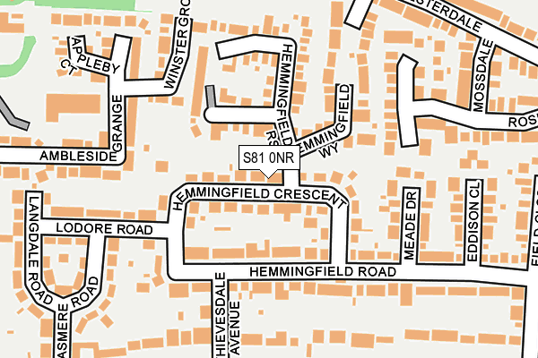 S81 0NR map - OS OpenMap – Local (Ordnance Survey)