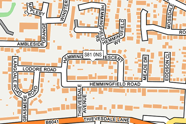 S81 0NS map - OS OpenMap – Local (Ordnance Survey)