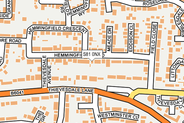 S81 0NX map - OS OpenMap – Local (Ordnance Survey)