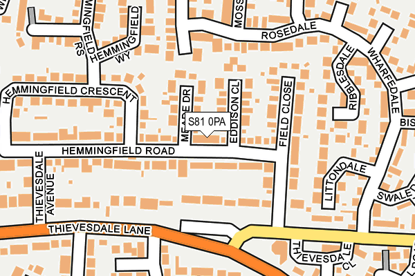 S81 0PA map - OS OpenMap – Local (Ordnance Survey)