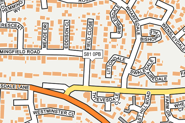 S81 0PB map - OS OpenMap – Local (Ordnance Survey)