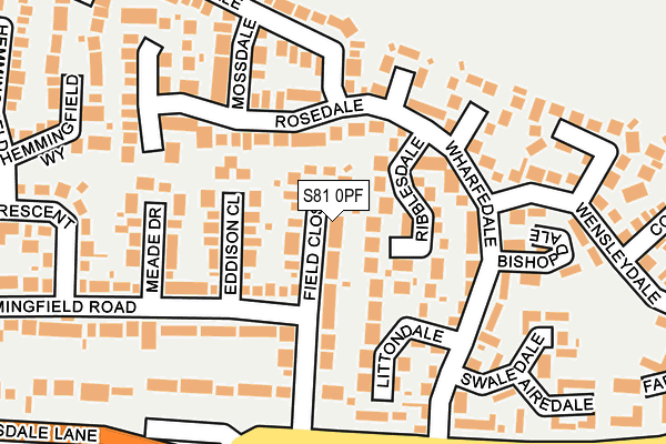 S81 0PF map - OS OpenMap – Local (Ordnance Survey)