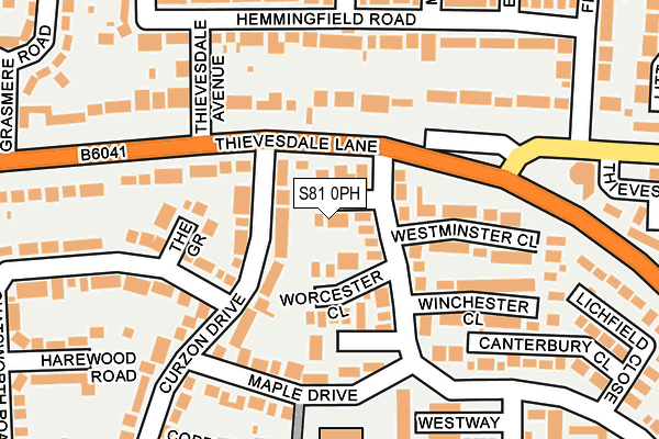S81 0PH map - OS OpenMap – Local (Ordnance Survey)