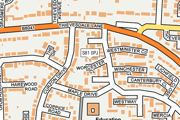 S81 0PJ map - OS OpenMap – Local (Ordnance Survey)