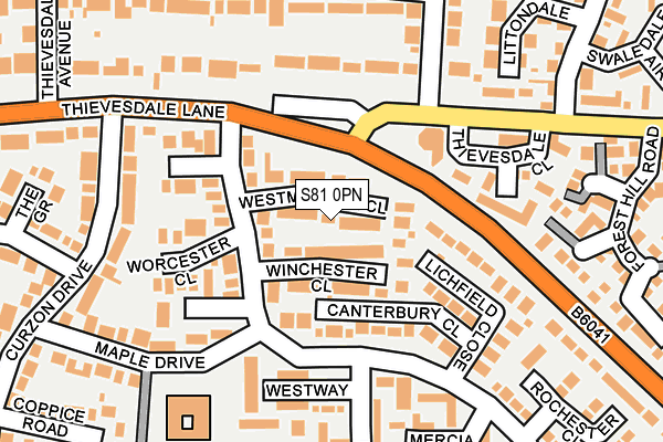 S81 0PN map - OS OpenMap – Local (Ordnance Survey)