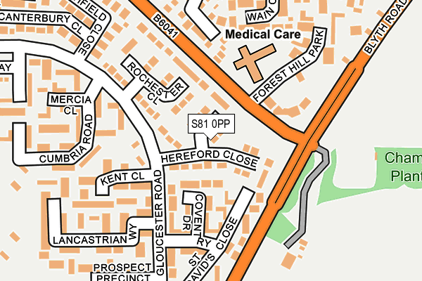 S81 0PP map - OS OpenMap – Local (Ordnance Survey)