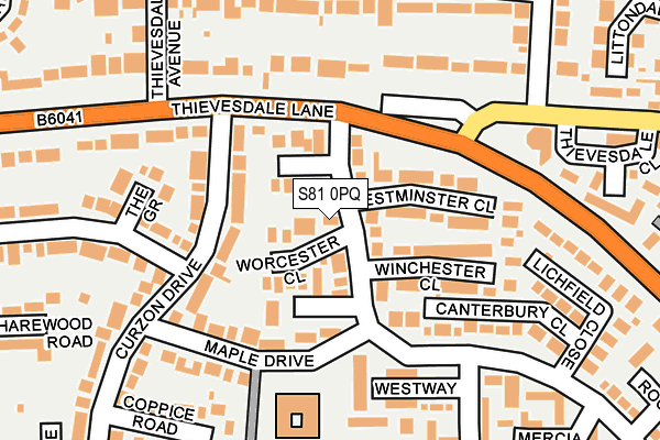 S81 0PQ map - OS OpenMap – Local (Ordnance Survey)