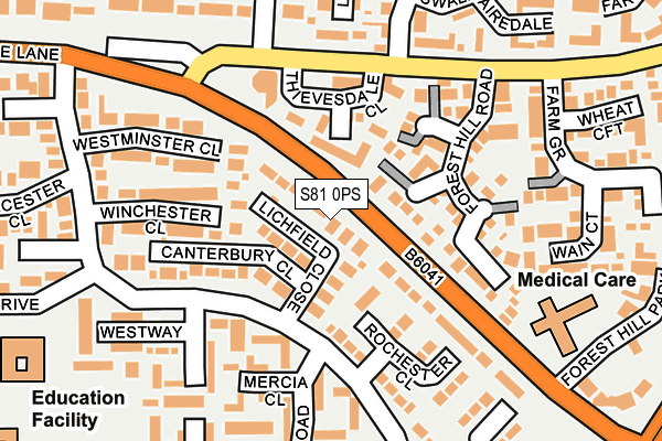 S81 0PS map - OS OpenMap – Local (Ordnance Survey)