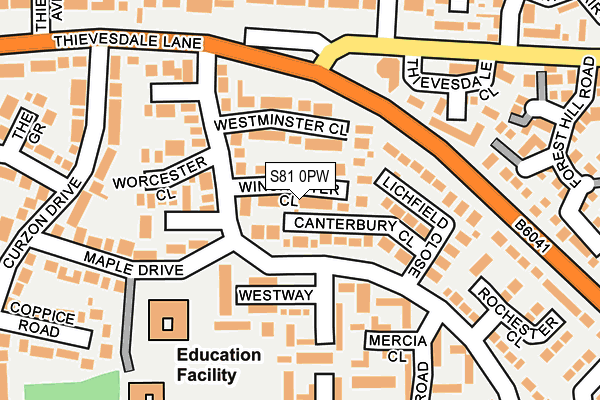 S81 0PW map - OS OpenMap – Local (Ordnance Survey)