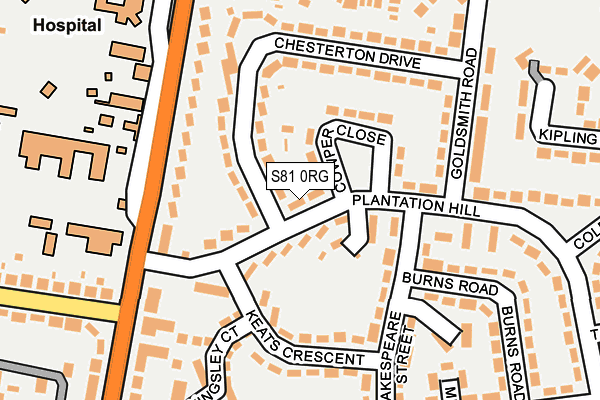 S81 0RG map - OS OpenMap – Local (Ordnance Survey)