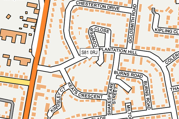 S81 0RJ map - OS OpenMap – Local (Ordnance Survey)