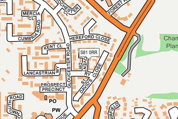 S81 0RR map - OS OpenMap – Local (Ordnance Survey)