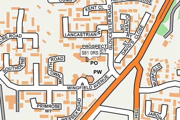 S81 0RS map - OS OpenMap – Local (Ordnance Survey)