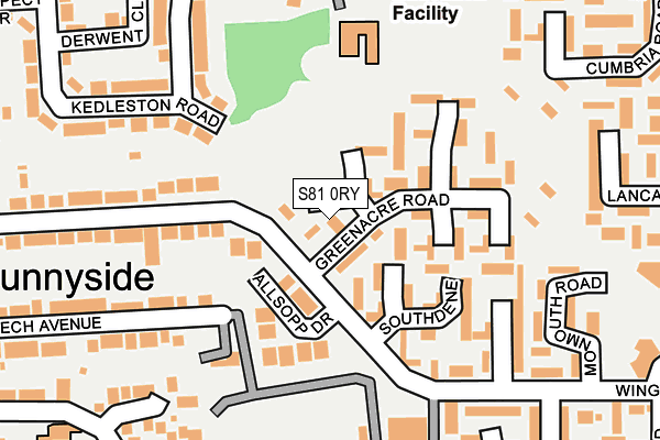 S81 0RY map - OS OpenMap – Local (Ordnance Survey)
