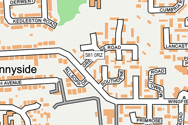 S81 0RZ map - OS OpenMap – Local (Ordnance Survey)