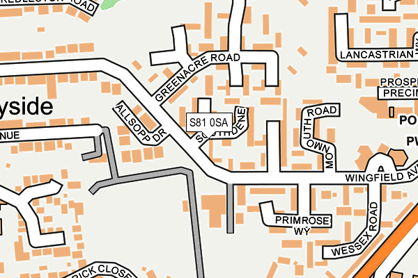 S81 0SA map - OS OpenMap – Local (Ordnance Survey)