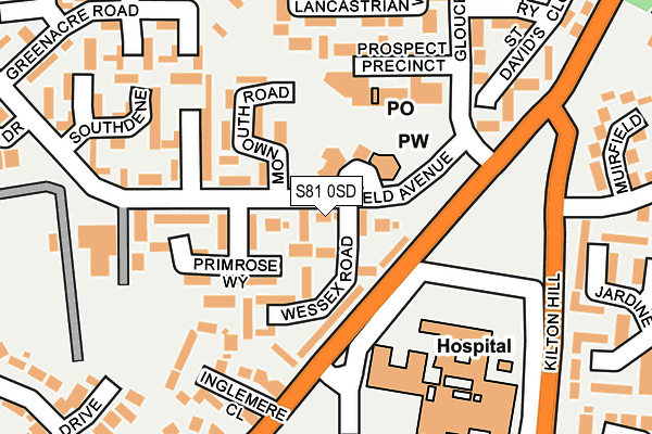 S81 0SD map - OS OpenMap – Local (Ordnance Survey)